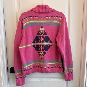 Vintage Pendleton Southwest Boho Sweater back and denim front. Size L